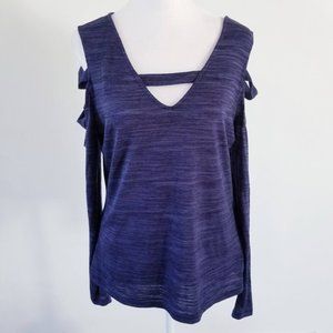 Rock & Republic Long Sleeve Cutout Keyhole Top M